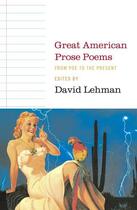 Couverture du livre « Great American Prose Poems » de David Lehman aux éditions Scribner