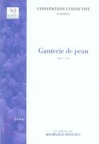 Couverture du livre « Ganterie de peau » de Journaux Officiels aux éditions Direction Des Journaux Officiels