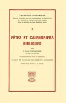 Couverture du livre « Th n 7 - fetes et calendriers bibliques » de Van Goudoever/Rijk aux éditions Beauchesne Editeur