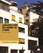 Couverture du livre « L'architecture des années 1930 à Paris » de Jean-Marc Larbodiere aux éditions Massin