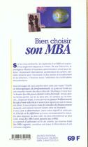 Couverture du livre « Bien choisir son mba » de Charrou Caroline aux éditions Studyrama