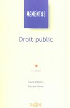 Couverture du livre « Droit Public » de Gustave Peiser et Louis Dubouis aux éditions Dalloz