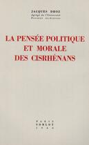 Couverture du livre « La pensée politique et morale des cisrhénans » de Jacques Droz aux éditions Nel