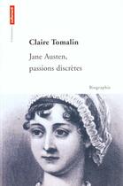 Couverture du livre « Jane Austen, passions discrètes » de Claire Tomalin aux éditions Autrement