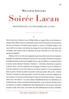 Couverture du livre « Soirée Lacan » de Philippe Sollers et Jacques-Alain Miller aux éditions Navarin