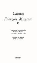 Couverture du livre « Cahiers François Mauriac t.13 » de  aux éditions Grasset Et Fasquelle