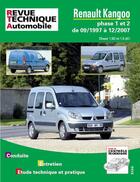 Couverture du livre « Rta 101.1 kangoo ; phase 1 et 2 diesel 09/97 12/07 » de Etai aux éditions Etai