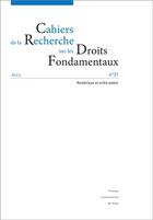 Couverture du livre « Cahiers de la recherche sur les droits fondamentaux, no 21/2023. numerique et ordre public » de K Cerf-Hollender A. aux éditions Pu De Caen