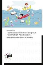 Couverture du livre « Techniques d'immersion pour l'estimation non linéaire » de Alexandru Iclea aux éditions Presses Academiques Francophones