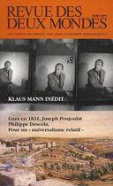 Couverture du livre « Gaza en 1831, Joseph Poujoulat, Philippe Descola, pour un «universalisme relatif» » de  aux éditions Revue Des Deux Mondes