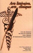 Couverture du livre « Arts littéraires, arts cliniques » de Fonkoua/Galtier aux éditions Encrage