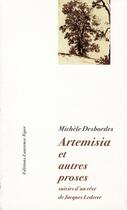 Couverture du livre « Artemisia et autres proses » de Michele Desbordes aux éditions Corlevour