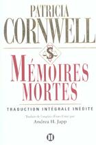 Couverture du livre « Mémoires mortes » de Patricia Cornwell aux éditions Des Deux Terres