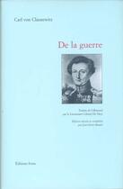 Couverture du livre « De la guerre » de Carl Von Clausewitz aux éditions Ivrea