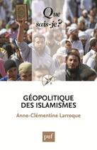 Couverture du livre « Géopolitique des islamismes » de Anne-Clementine Larroque aux éditions Que Sais-je ?
