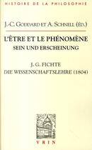 Couverture du livre « L'être et le phénomène » de  aux éditions Vrin