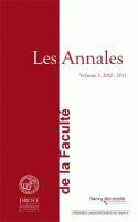 Couverture du livre « Les annales de la faculte de de droit, sciences economique et gestion de nancy, vol. 3/2010-2011 » de  aux éditions Pu De Nancy