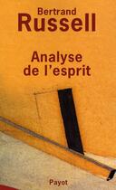 Couverture du livre « Analyse de l'esprit » de Bertrand Russell aux éditions Payot