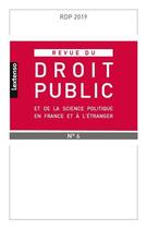 Couverture du livre « Revue du droit public et de la science politique en france et etranger 6-2019 » de  aux éditions Lgdj