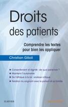 Couverture du livre « Droits des patients » de Christian Gilioli aux éditions Elsevier-masson