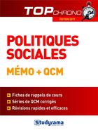 Couverture du livre « Politiques sociales ; mémo + QCM (édition 2017) » de Michelle Gagnadoux aux éditions Studyrama