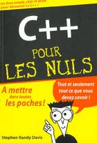 Couverture du livre « C++ » de Stephen Randy Davis aux éditions First Interactive