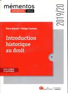 Couverture du livre « Introduction historique au droit (édition 2019/2020) » de Pierre Allorant et Philippe Tanchoux aux éditions Gualino