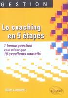 Couverture du livre « Le coaching en 5 étapes » de Slim Lambert aux éditions Ellipses