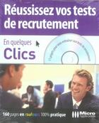 Couverture du livre « Réussissez vos tests de recrutement » de David Bernard aux éditions Micro Application