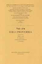 Couverture du livre « Job, proverbes - biblia hebraica stuttgartensia » de  aux éditions Bibli'o
