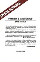 Couverture du livre « Sans retour » de Patricia Macdonald aux éditions Albin Michel