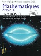 Couverture du livre « Mathematiques Analyse Prepa Bpcst T.1 » de Berthet et Allah et Raccaglia aux éditions Vuibert