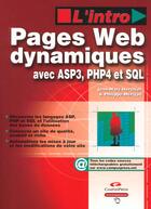 Couverture du livre « L'Intro Pages Web Avec Asp3 Php4 Et Sql » de Philippe Merigot aux éditions Campuspress