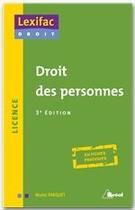 Couverture du livre « Droit des personnes (3e édition) » de Parquet aux éditions Breal