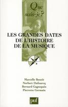 Couverture du livre « Les grandes dates de l'histoire de la musique (6e édition) » de Marcelle Benoit aux éditions Que Sais-je ?