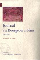 Couverture du livre « Journal d'un bourgeois de Paris. Tome 3 - manuscrit de Rome. » de Anonyme aux éditions Paleo