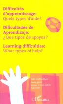 Couverture du livre « Difficultes d'apprentissage : quels types d'aide ? » de  aux éditions L'harmattan