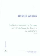 Couverture du livre « Le seul crime reel de l homme serait de troubler l ordre de la nature » de  aux éditions Pleins Feux