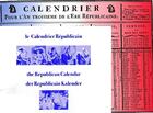 Couverture du livre « Le calendrier républicain ; the republican calendar ; der republicain kalender » de Pierre Menou aux éditions Cadratin