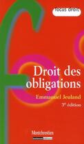 Couverture du livre « Droit des obligations (3e édition) » de Jeuland E. aux éditions Lgdj