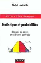 Couverture du livre « Statistique et probabilite » de Michel Lavieville aux éditions Dunod
