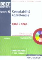 Couverture du livre « Decf, Descf/Mstcf Epreuve 6 Comptabilite Appronfondie 2006-2007 » de Micheline Friederich aux éditions Foucher