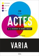 Couverture du livre « Actes de la recherche en sciences sociales - numero 128 juin 2021 varia » de  aux éditions Seuil