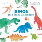 Couverture du livre « Dinos en 3 coups de pinceau » de Marguerite Courtieu aux éditions Mango