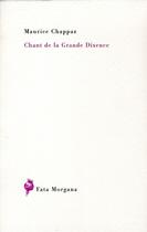 Couverture du livre « Chant de la Grande Dixence » de Maurice Chappaz aux éditions Fata Morgana