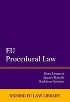 Couverture du livre « EU Procedural Law » de Gutman Kathleen aux éditions Oup Oxford