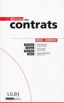 Couverture du livre « Revue des contrats n 3 - 2009 » de  aux éditions Lgdj