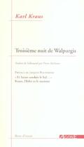 Couverture du livre « Troisieme nuit de walpurgis » de Karl Kraus aux éditions Agone