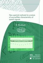 Couverture du livre « New spectral methods for analysis of source » de Bozkurt aux éditions Pu De Louvain