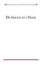 Couverture du livre « De Gaulle et l'Italie » de  aux éditions Nouveau Monde